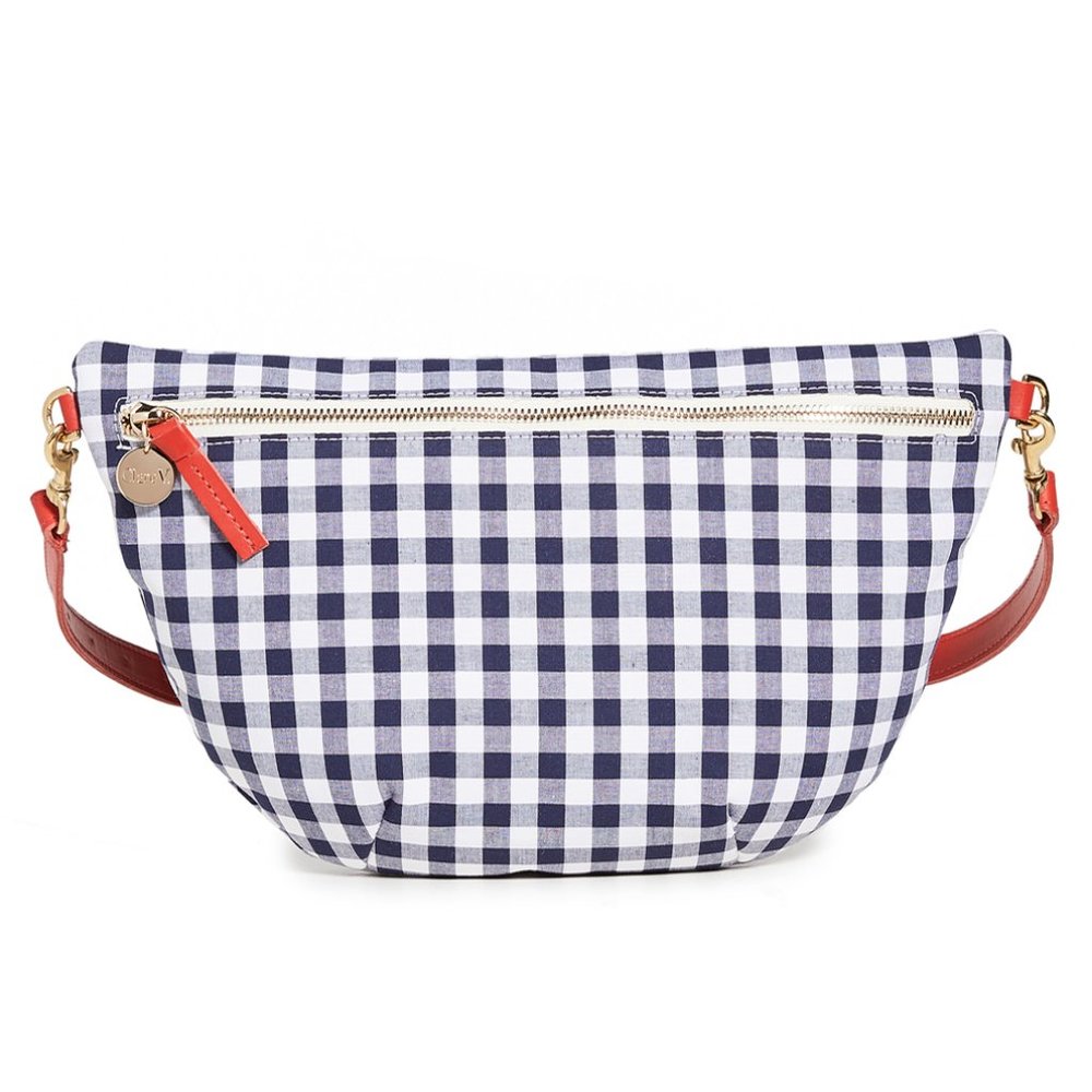 Clare V.  Gingham Grande Fanny Pack  Blue Gingham